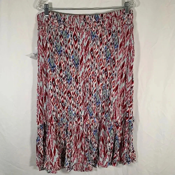 Dressbarn Westport Skirt Women’s 1X Ruffle Smoked Waist Pull On MIDI NWT - Picture 10 of 11